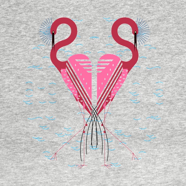 greater flamingo in a heart design by Choulous79